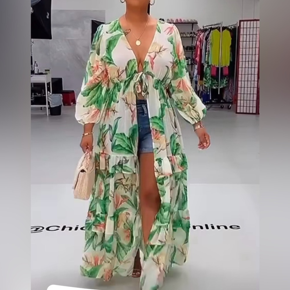 Floral print maxi top